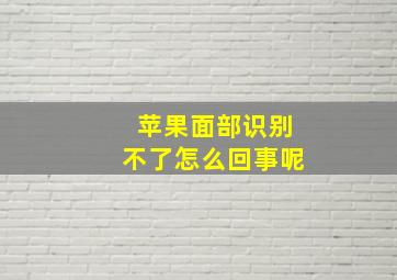 苹果面部识别不了怎么回事呢