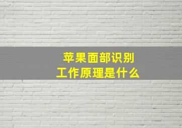 苹果面部识别工作原理是什么