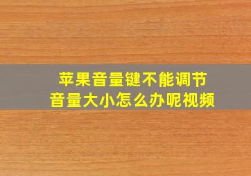 苹果音量键不能调节音量大小怎么办呢视频