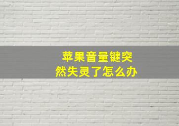 苹果音量键突然失灵了怎么办