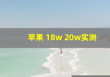 苹果 18w 20w实测