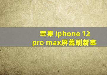 苹果 iphone 12 pro max屏幕刷新率