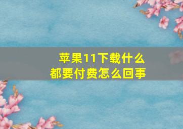 苹果11下载什么都要付费怎么回事