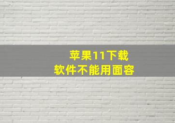 苹果11下载软件不能用面容