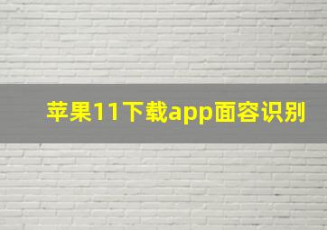 苹果11下载app面容识别