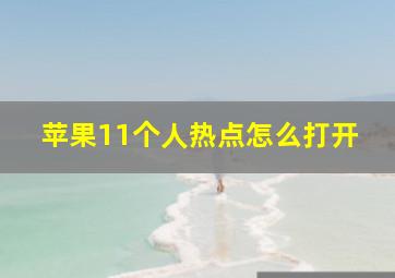 苹果11个人热点怎么打开