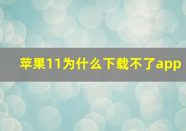 苹果11为什么下载不了app