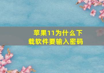 苹果11为什么下载软件要输入密码