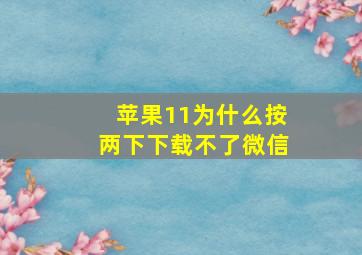 苹果11为什么按两下下载不了微信