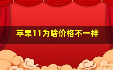 苹果11为啥价格不一样