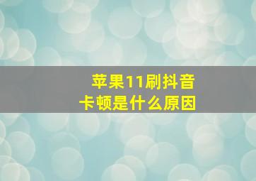 苹果11刷抖音卡顿是什么原因