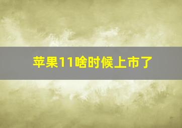 苹果11啥时候上市了