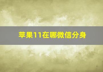 苹果11在哪微信分身