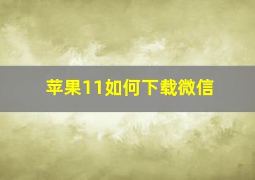 苹果11如何下载微信