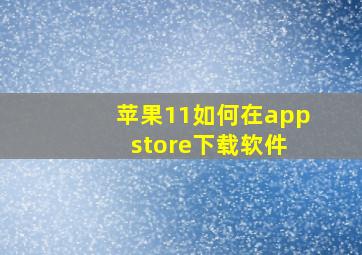 苹果11如何在app store下载软件