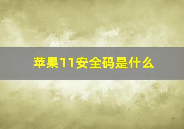 苹果11安全码是什么