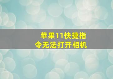 苹果11快捷指令无法打开相机