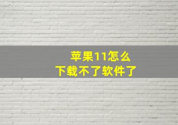 苹果11怎么下载不了软件了