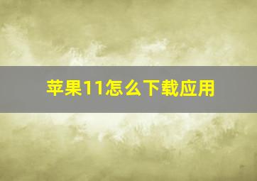 苹果11怎么下载应用