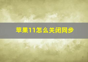 苹果11怎么关闭同步