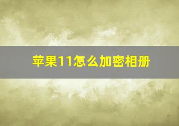 苹果11怎么加密相册