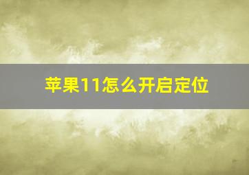 苹果11怎么开启定位