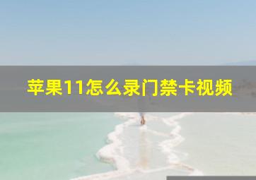 苹果11怎么录门禁卡视频