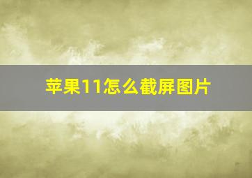 苹果11怎么截屏图片