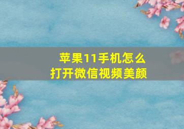 苹果11手机怎么打开微信视频美颜