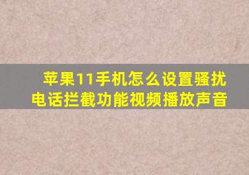 苹果11手机怎么设置骚扰电话拦截功能视频播放声音