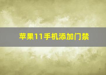 苹果11手机添加门禁