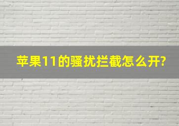 苹果11的骚扰拦截怎么开?