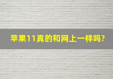 苹果11真的和网上一样吗?