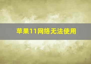 苹果11网络无法使用