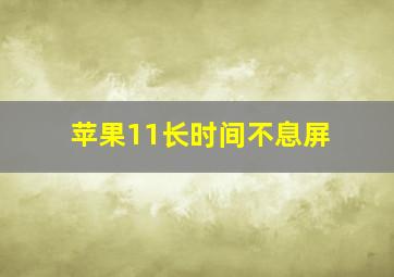 苹果11长时间不息屏