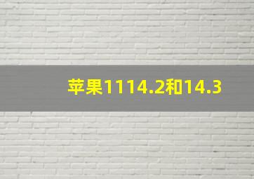 苹果1114.2和14.3