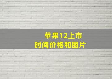 苹果12上市时间价格和图片