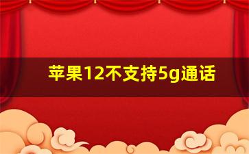 苹果12不支持5g通话