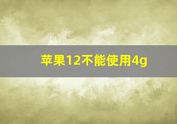 苹果12不能使用4g