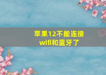 苹果12不能连接wifi和蓝牙了