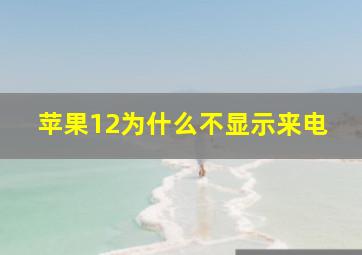 苹果12为什么不显示来电