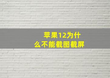 苹果12为什么不能截图截屏