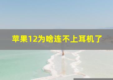 苹果12为啥连不上耳机了