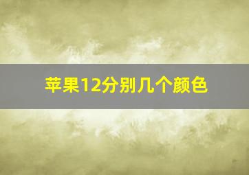 苹果12分别几个颜色