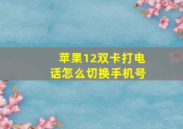 苹果12双卡打电话怎么切换手机号