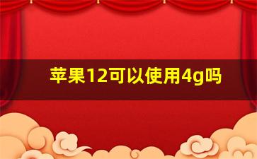 苹果12可以使用4g吗