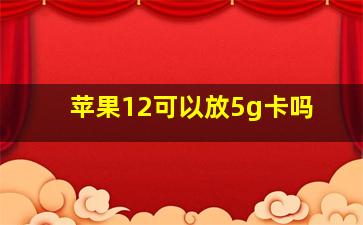 苹果12可以放5g卡吗