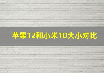 苹果12和小米10大小对比