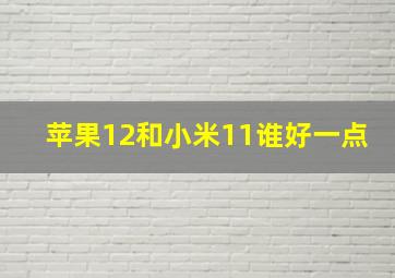 苹果12和小米11谁好一点