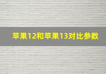 苹果12和苹果13对比参数